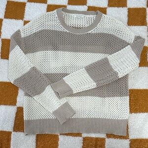 Z Supply Women’s Crewneck Sweater - Cream and Brown